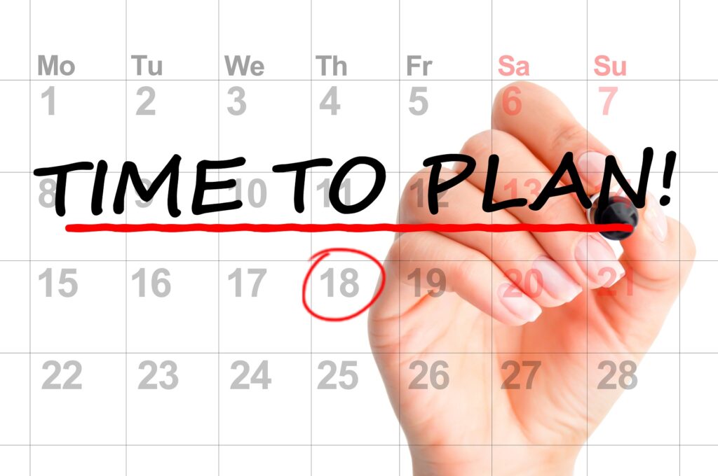 Kalender mit Markierung und Planungshinweis - Valet Parking Frankfurt